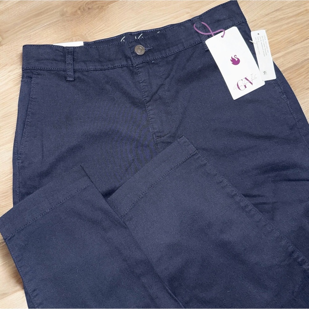 Gloria Vanderbilt Belted Taper Trouser Midnight Affair Blue Women's Size 4 NWT